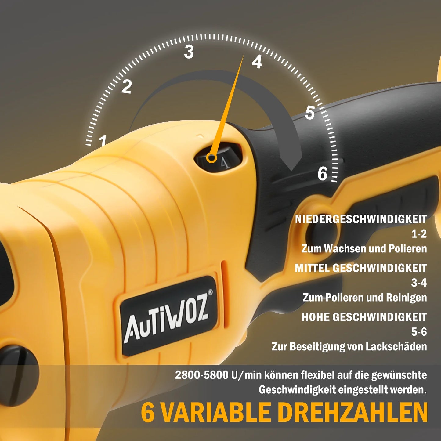 125mm Tragbarer DIY Exzenter-Polierer, leicht, größerer Kontaktbereich, einfache Bedienung, selbstklebende Poliersche...