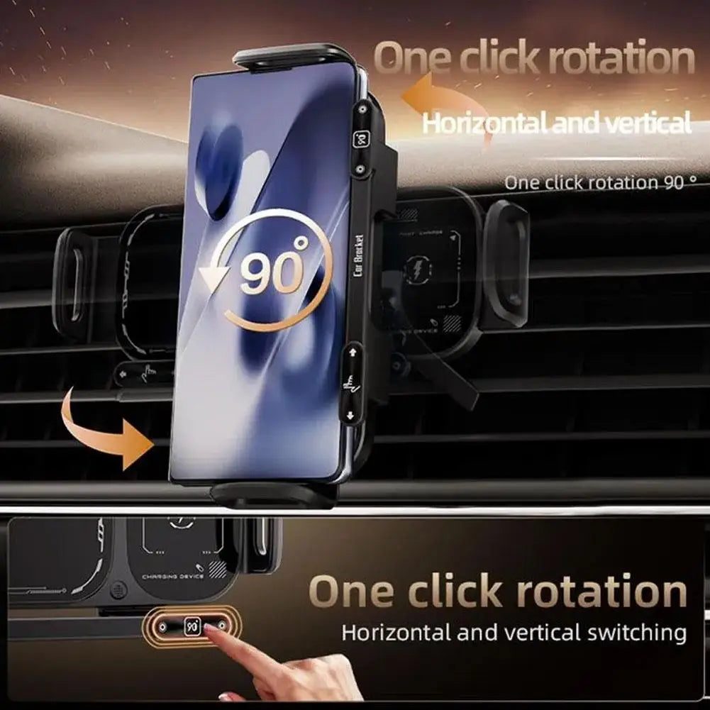 Kabelloser Auto-Ladegerät-Handyhalter mit Dual-Spule für schnelles kabelloses Laden, kompatibel mit Huawei, faltbarer...