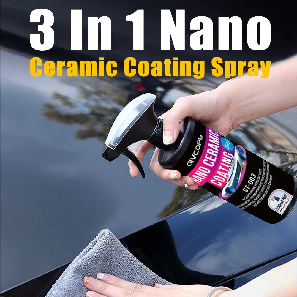 3-in-1-Keramik-Autobeschichtungsspray, Keramikmantel, Auto, Motorrad, hydrophobe