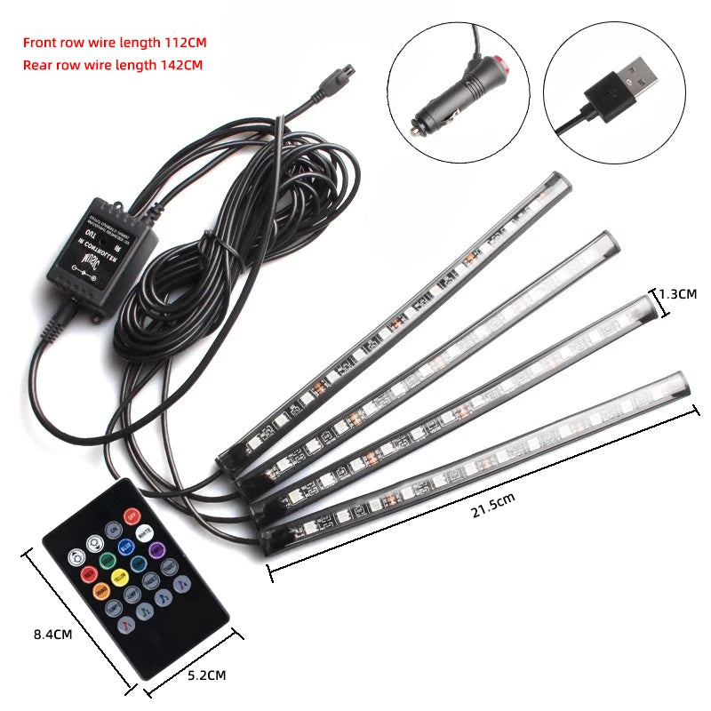 Universal Auto RGB Umgebungs Lichter LED Streifen Innen Atmosphäre