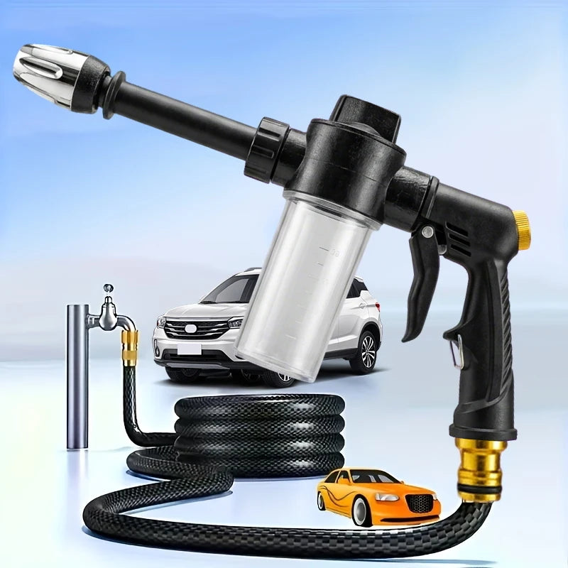 Hochdruck-Autowaschpistole mit Schaumflasche – multifunktionale Wasserpistole, g