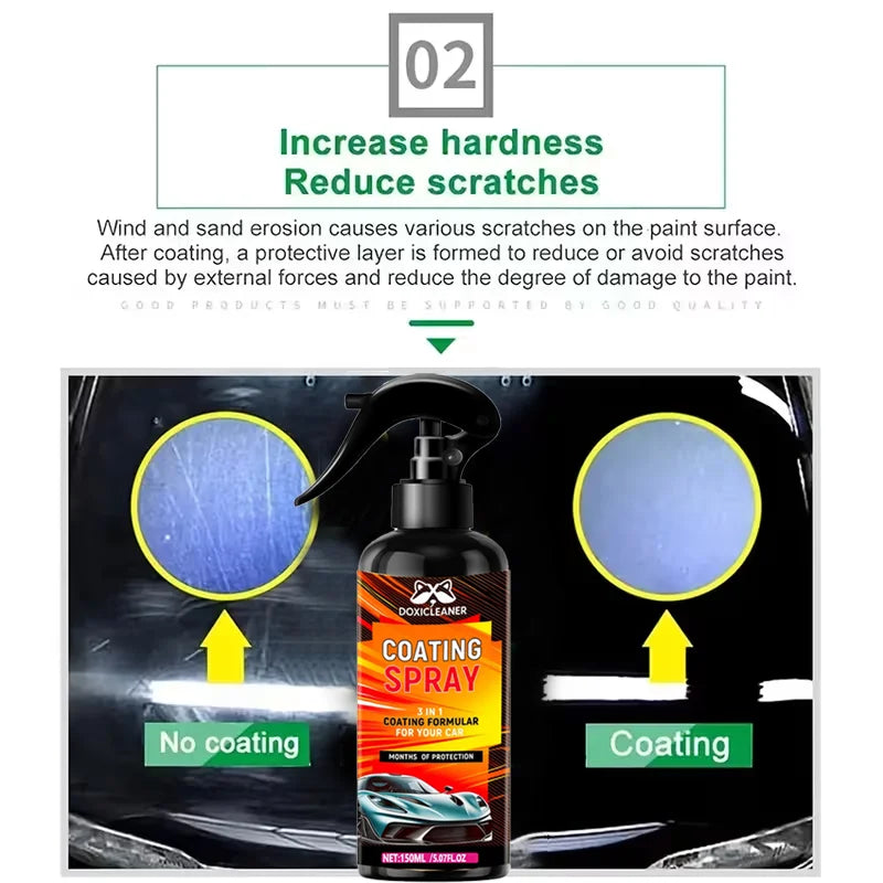 3-in-1 ultimatives Nano-Keramik-Beschichtungsspray – ultimativer Autolackschutz und hydrophobe Glasbehandlung, Auto-K...