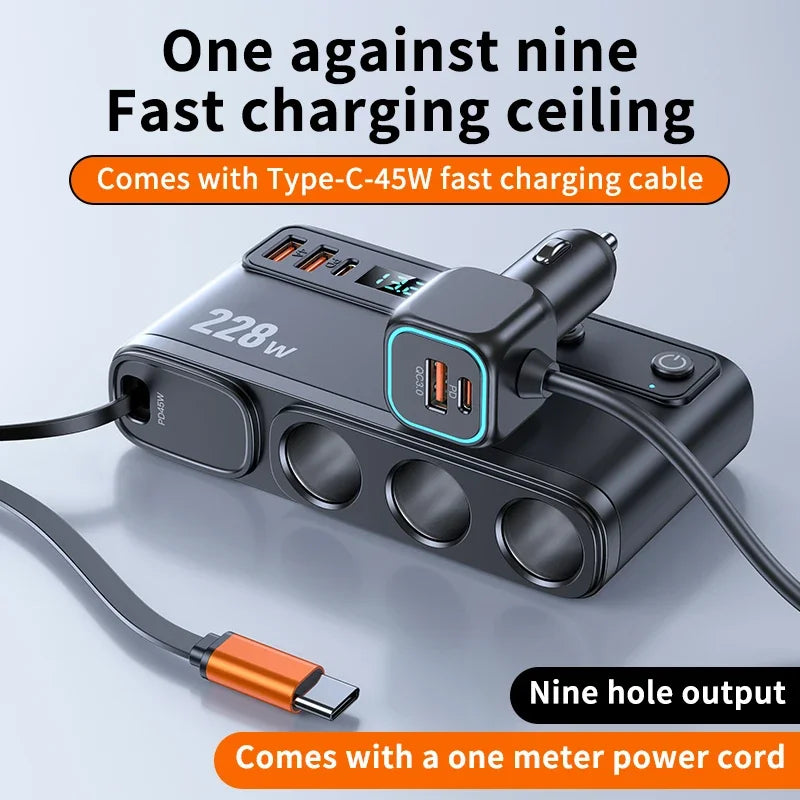 200W Mini Auto Ladegerät USB-C PD Schnelllader 228 W – SwissGlanzGarage Ansicht 3