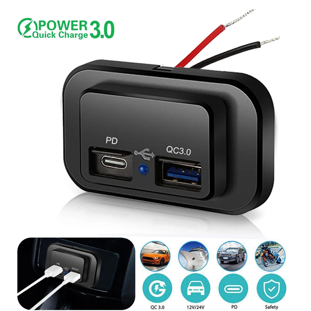 PD QC3.0 Auto Ladegerät 12V/24V – SwissGlanzGarage Ansicht 2