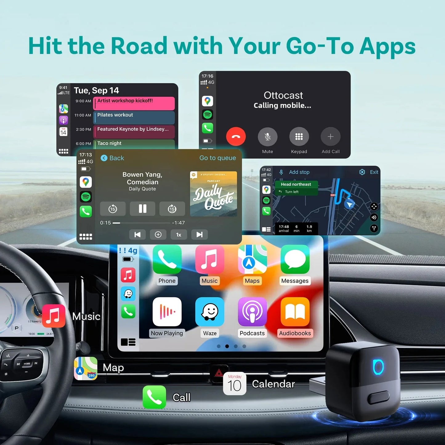 Ottocast Mini Pico Kabellos CarPlay & Android Auto – SwissGlanzGarage Ansicht 2