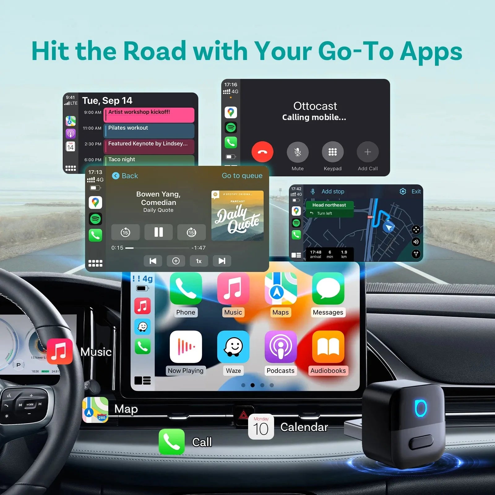 Ottocast Mini Pico Kabellos CarPlay & Android Auto – SwissGlanzGarage Ansicht 2