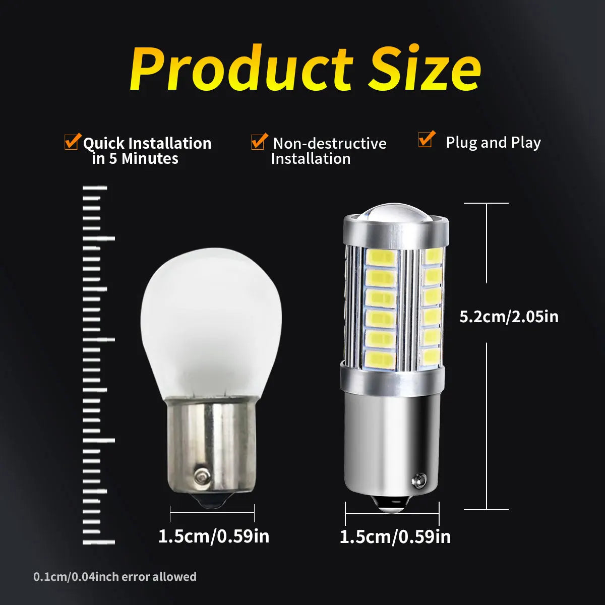 PY21W 1156 BA15s LED Blitz Bremslampen – SwissGlanzGarage Ansicht 4