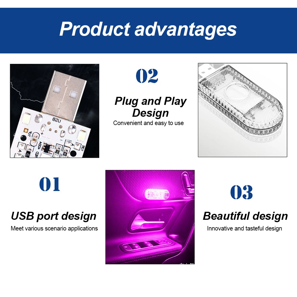 LED Mini USB Touch Auto Innenraumlampe – SwissGlanzGarage Ansicht 3