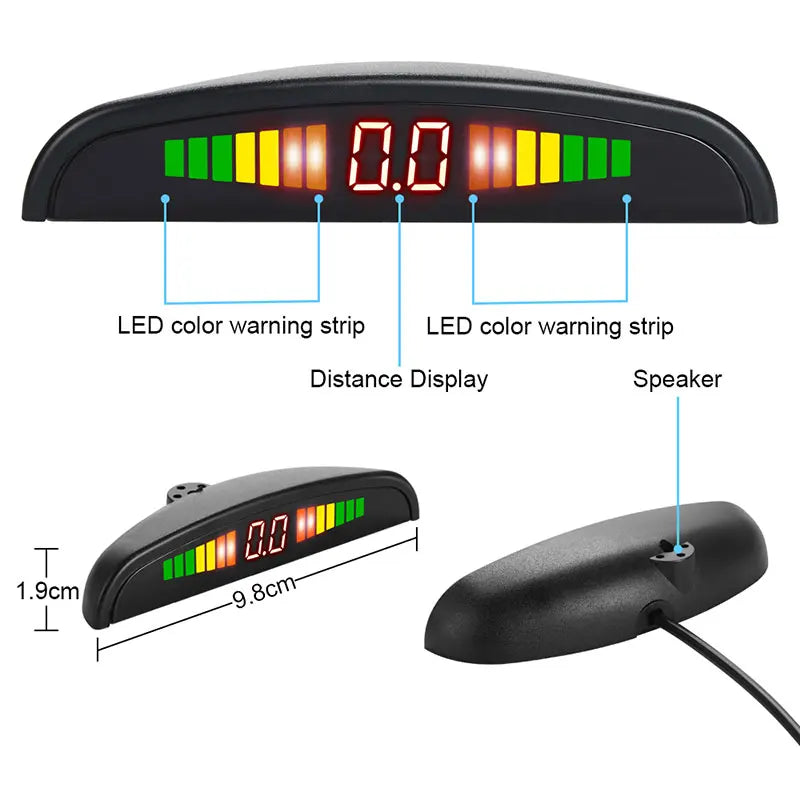LED Parksensor-Set mit 4 Radar & Digitalanzeige – SwissGlanzGarage Ansicht 3