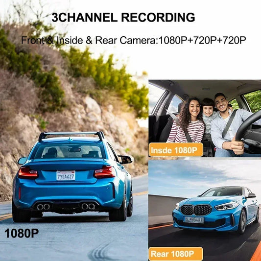1080P Dashcam mit WiFi und 3 Kameras – SwissGlanzGarage Ansicht 2
