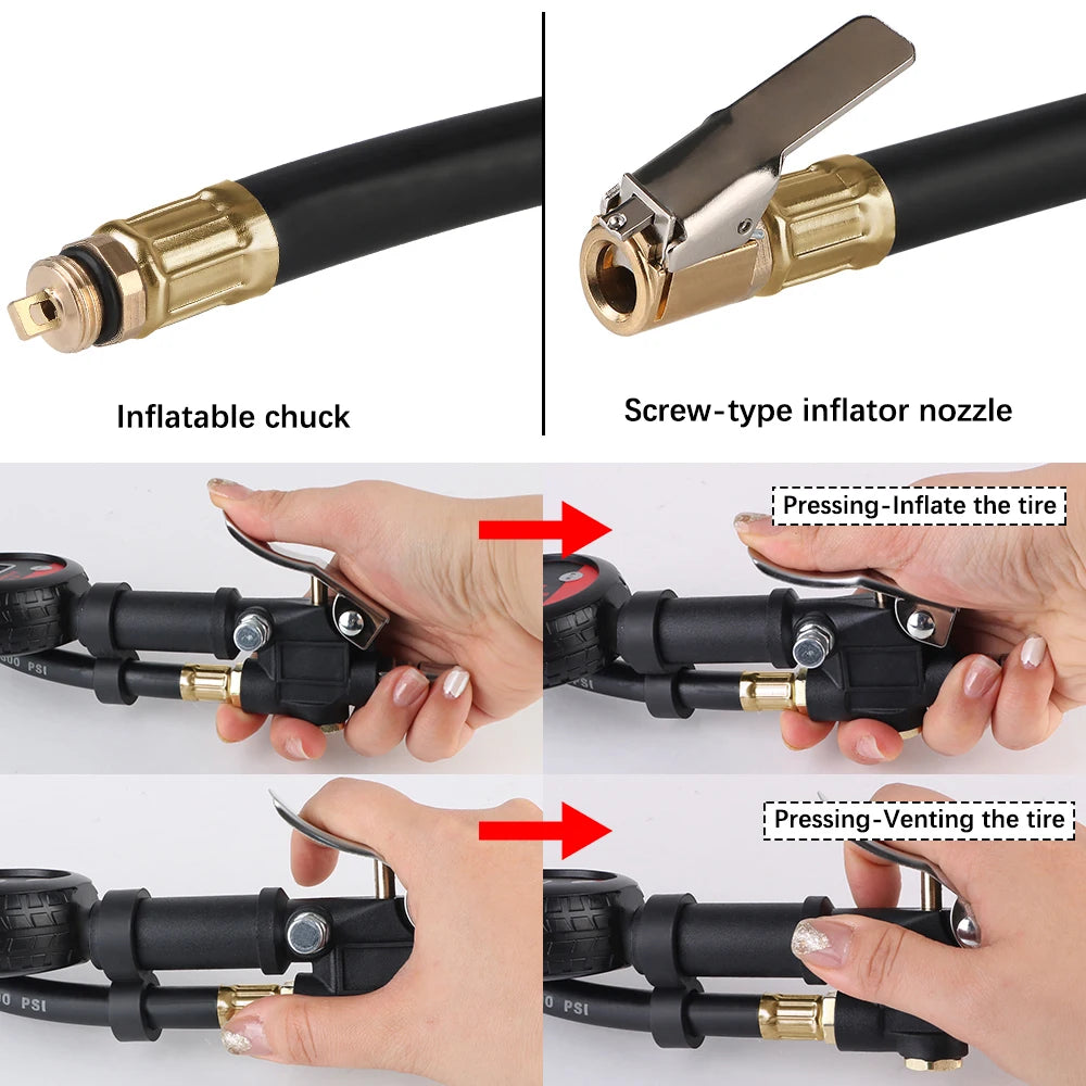 Digitaler Reifenfüller Druckmesser 0-200 PSI – SwissGlanzGarage Ansicht 5