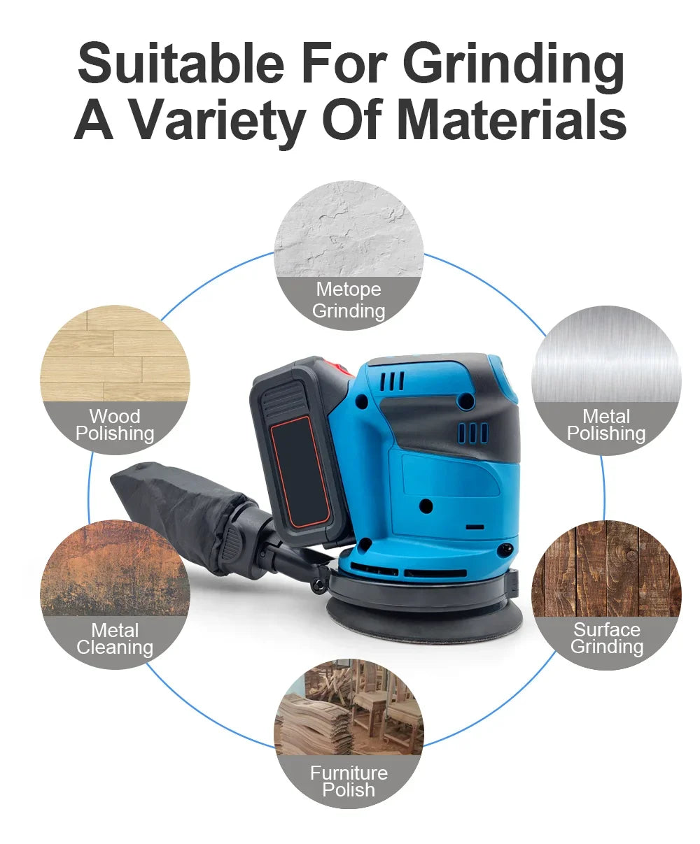 125mm Elektrische Metall Polieren Schleifen Schleif Maschine Holz Grinder Cordless Exzenterschleifer Auto Polierer Fü...