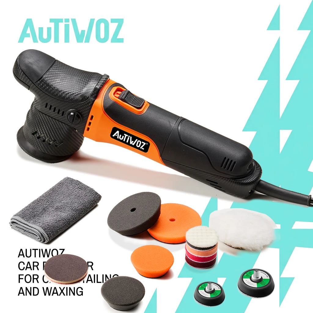 AUTIWOZ 650W Mini Auto-Poliermaschine 50mm/75mm Dual-Action Poliergerät 12mm Exzenter-Kratzerentfernungswerkzeug Wach...