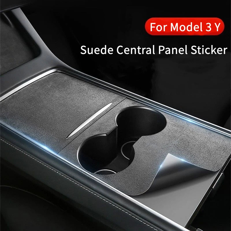 Suede Abdeckung für Mittelkonsole Tesla Model 3 Y 2021-2023 – SwissGlanzGarage Ansicht 2