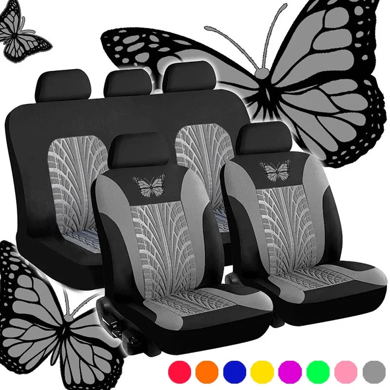 Auto-Sitzbezug Set mit Schmetterlings-Muster – SwissGlanzGarage Ansicht 3