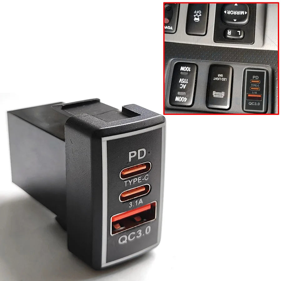 QC3.0 USB TYPE-C Auto Schnellladeadapter – SwissGlanzGarage Ansicht 2