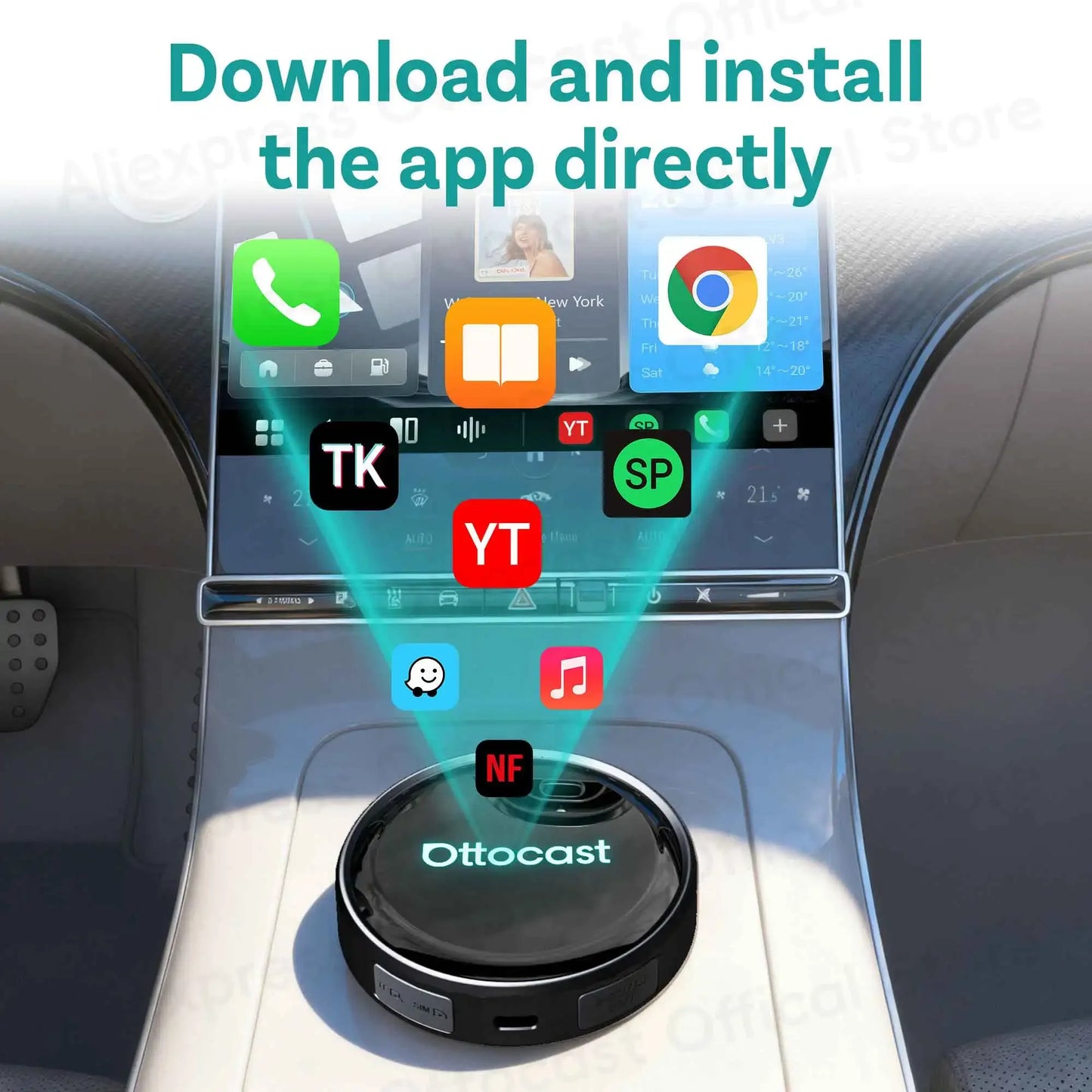Ottocast P3 Pro Kabellos CarPlay Box – SwissGlanzGarage Ansicht 2