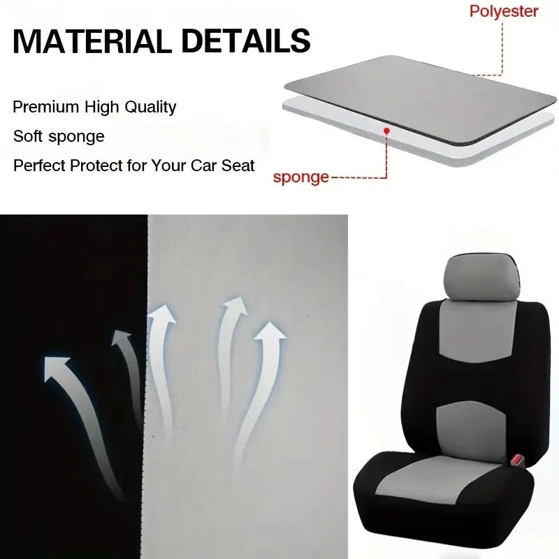 Universal Auto-Sitzbezug Set Schwarz – aus Textil – SwissGlanzGarage Ansicht 4