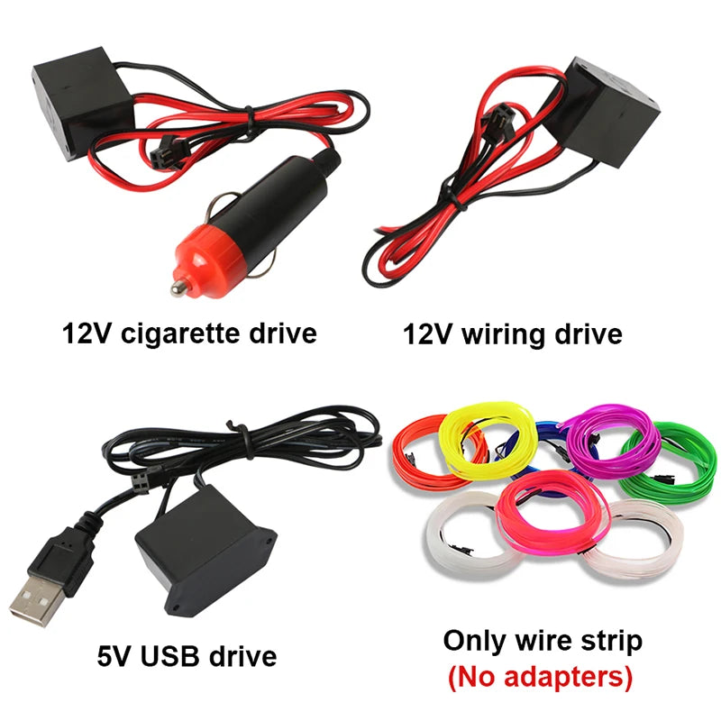 1/2/3/5M Auto LED Licht Innen Umgebungs LED Streifen Neon Beleuchtung
