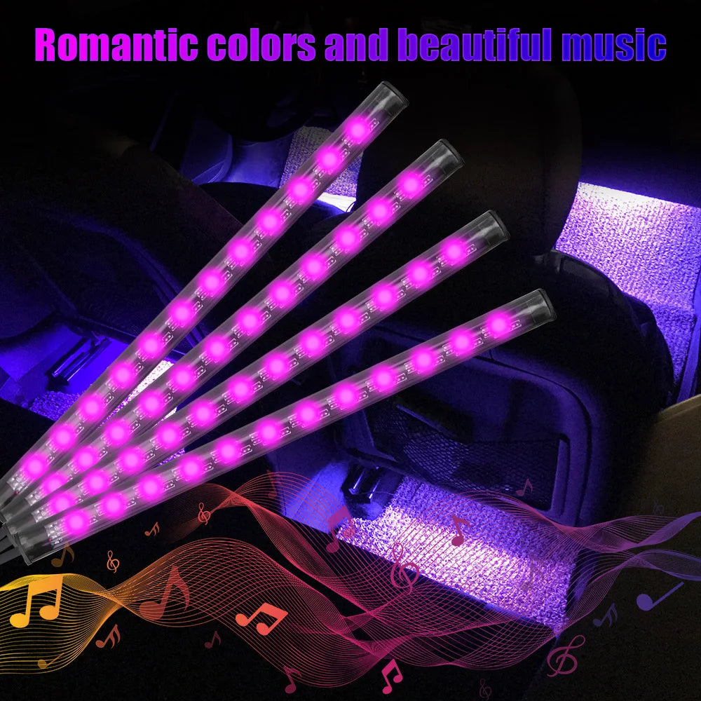 Universal Auto RGB Umgebungs Lichter LED Streifen Innen Lampen 8