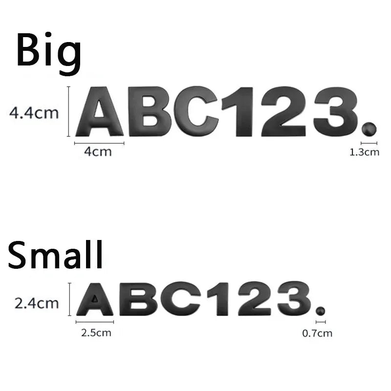 3D Metall Buchstaben Aufkleber Set – SwissGlanzGarage Ansicht 5