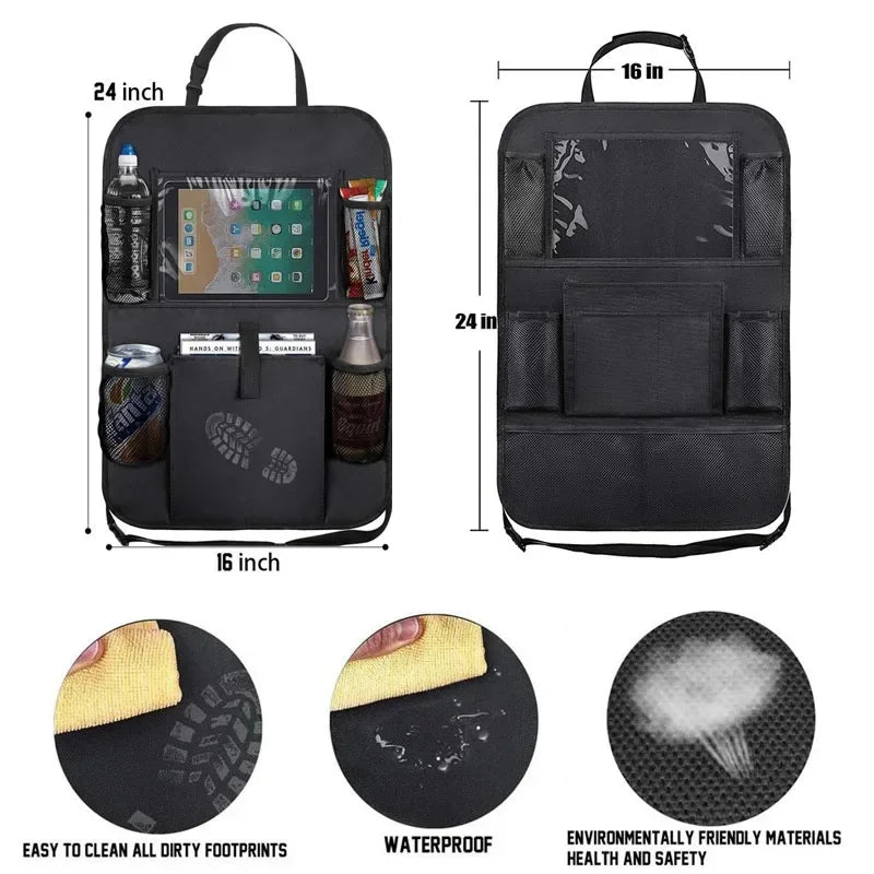 Auto Rücksitz Organizer mit Touchscreen Tablet Halter Auto Lagerung Taschen Abdeckung Auto Sitz Zurück Protektoren Au...