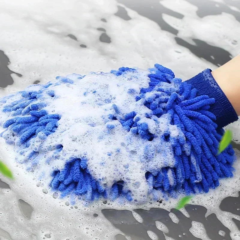 1/3/5 Stück Mikrofaser-Autowaschhandschuh, doppelseitige Chenille-Autohandschuhe