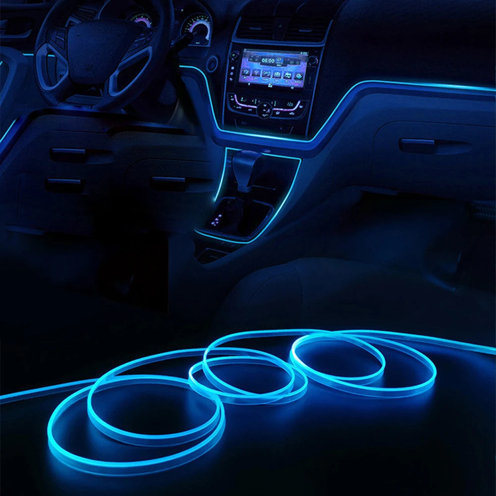 Auto Multi-farbe Fiber Optic Auto Umgebungs Licht RGB LED Streifen
