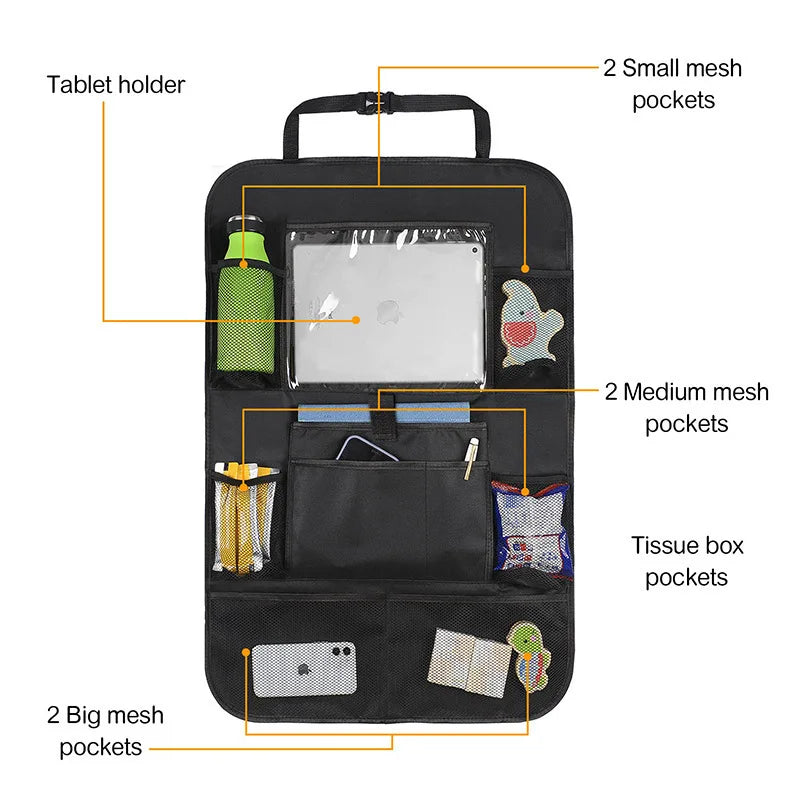 Neuer universeller Autositz-Organizer mit Touchscreen, Tablet-Halter, Auto-Rücksitz-Aufbewahrungstasche, mehrere Tasc...