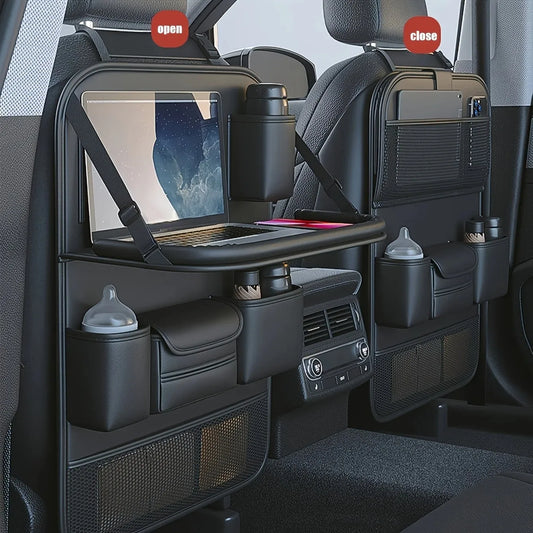 Auto-Rücksitz-Organizer mit Klappbarem Tisch PU-Leder