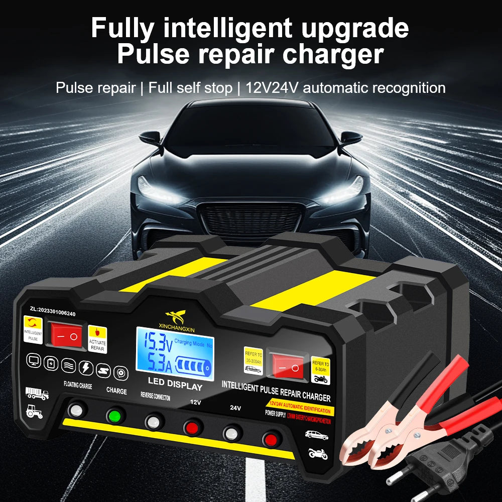 300AH 220W Automatischer Batterieladegerät – SwissGlanzGarage Ansicht 3