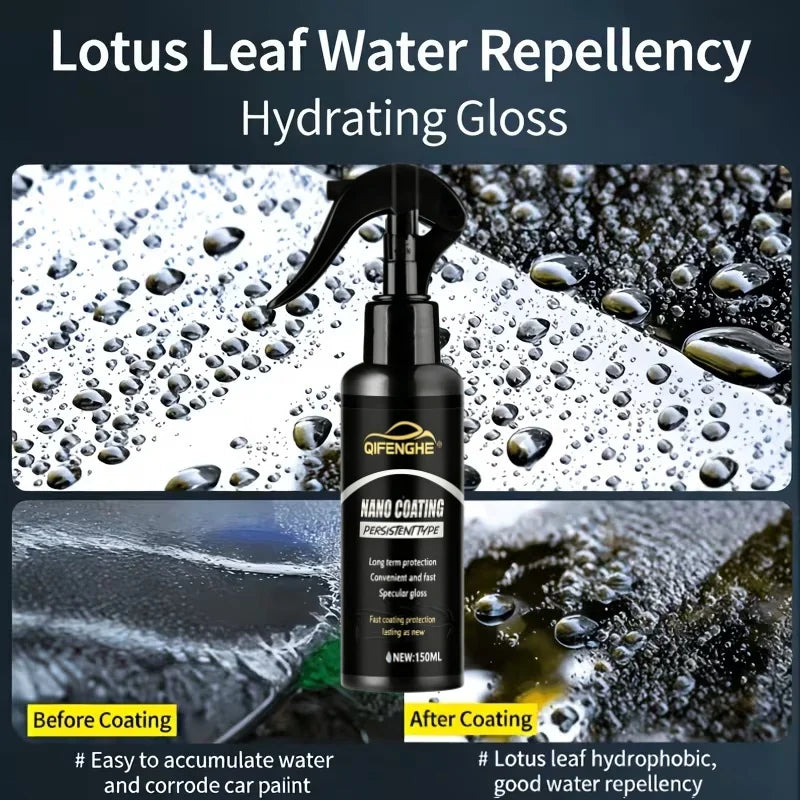 Auto Nano-Beschichtungsspray 150ml mit Tuch, Schnelle Lackschutzschicht & Spiegelglanz, Langanhaltender Schutz für Autos