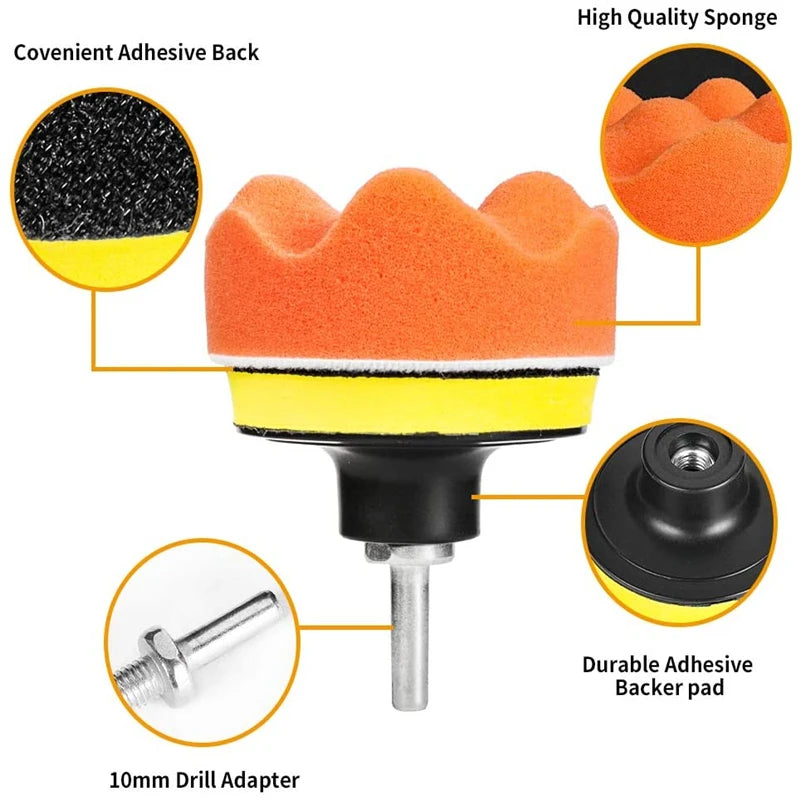Auto Polieren Schwamm Pads Kit Schaum Pad Puffer Kit Polieren Maschine Wachs Pads für Auto Motorrad motor fahrzeug En...