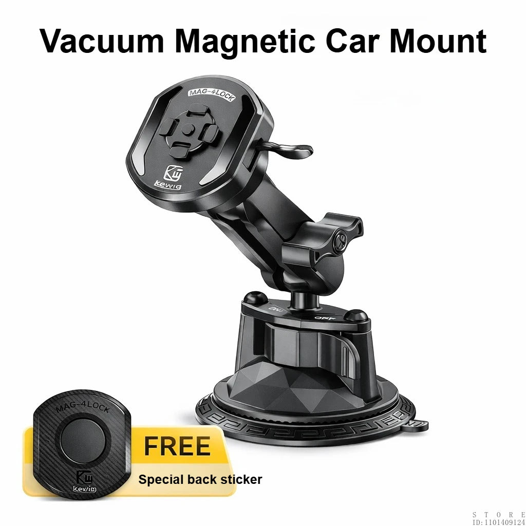 Auto-Handyhalterung mit Vakuum-Saugnapf, Magnetische Halterung mit 4-Punkt-Schnellverschluss 720 ° Verstellbar für Wi...