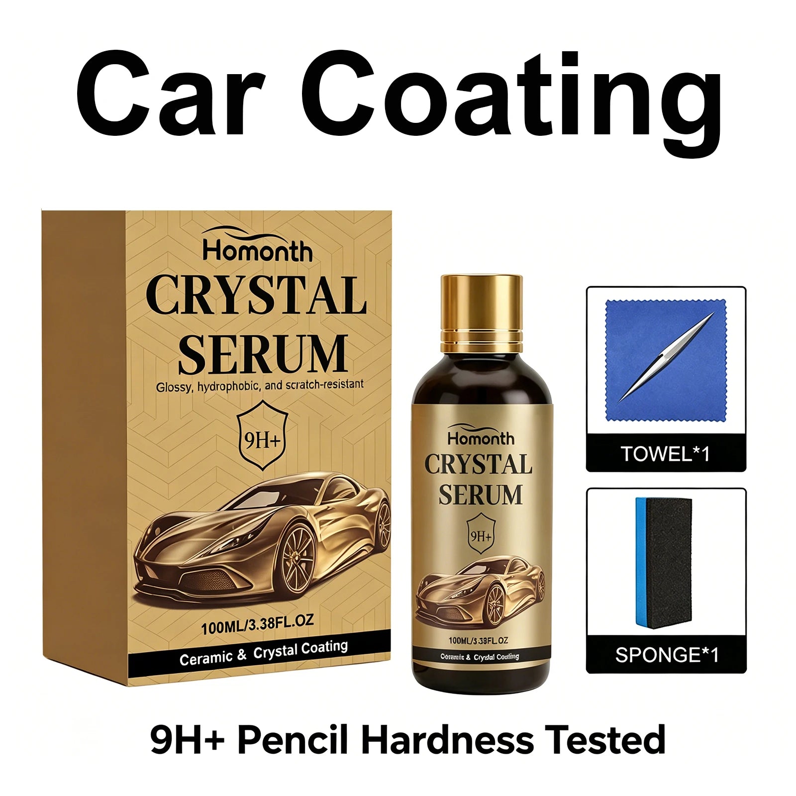 9H + Auto Keramik Beschichtung Kristall Serum Nano Hydrophobe Schicht Farbe Poli