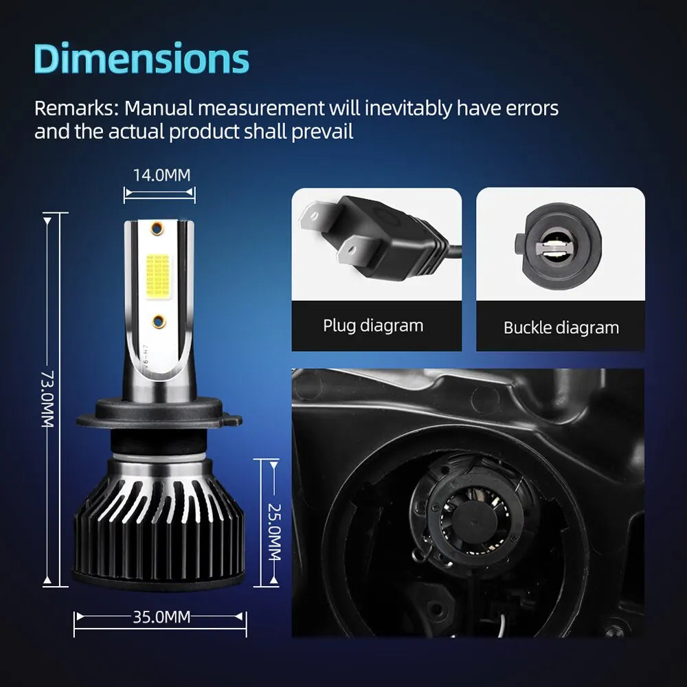 Roadsun H4 H11 H7 LED Scheinwerfer 12000LM 6000K – SwissGlanzGarage Ansicht 6