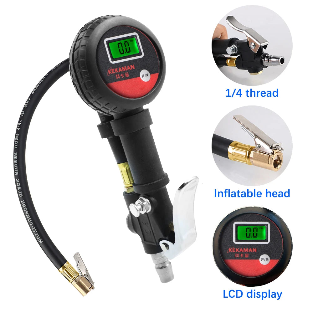 Digitaler Reifenfüller Druckmesser 0-200 PSI – SwissGlanzGarage Ansicht 2