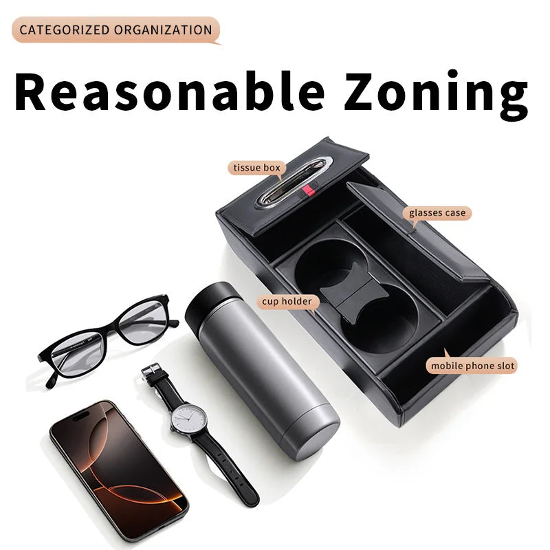 Auto Armlehne Lagerung Box Erhöhung Pad Tissue Box Wasser Tasse
