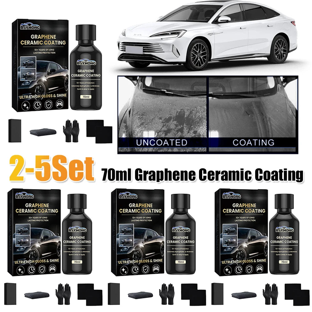70ml Graphen-Keramikbeschichtung UV-Glühende Nano-Keramikbeschichtung Graphen-Autolackpflege Kratzfestes Graphen-Glas...