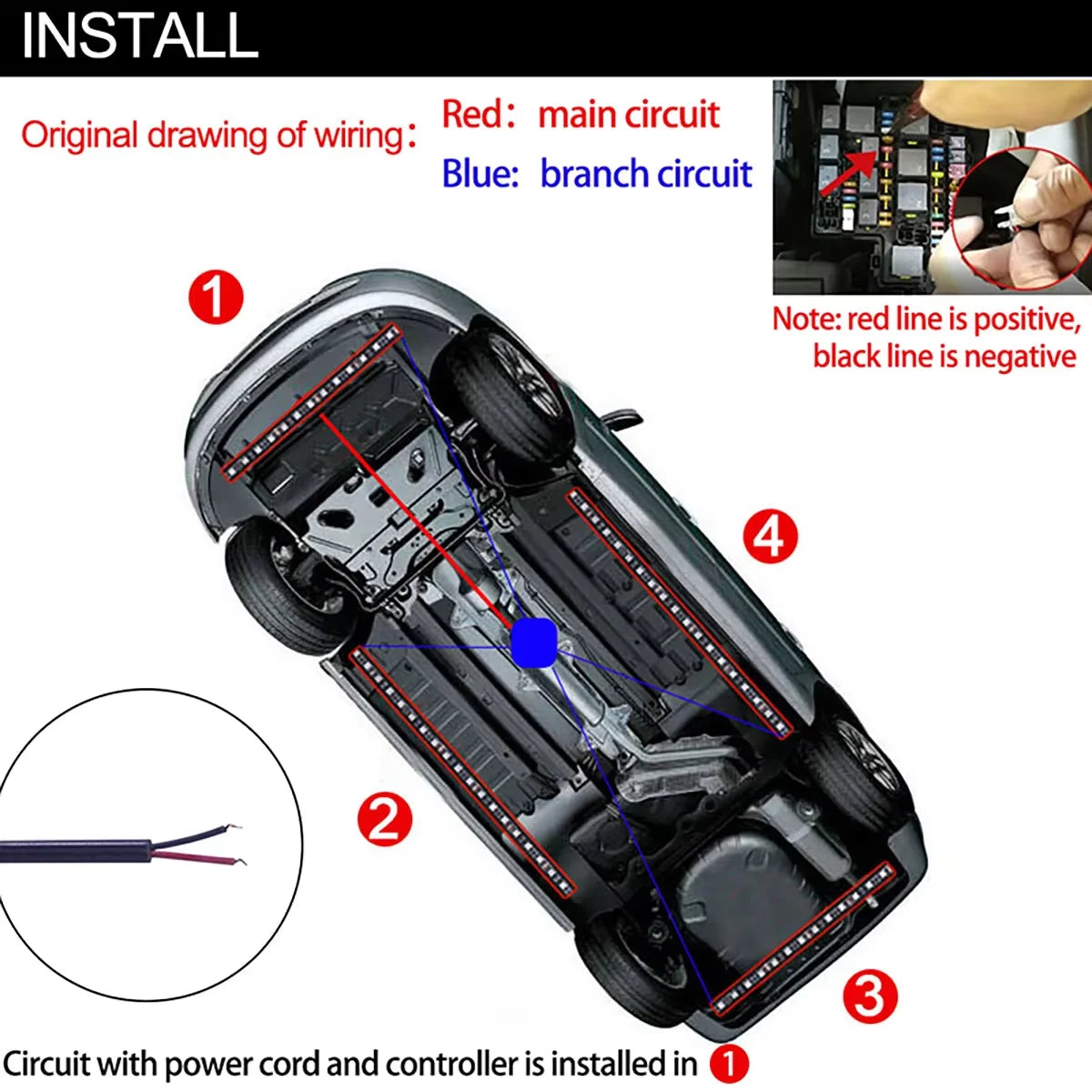 RGB Auto Underglow Licht Flexible Streifen LED Unterboden Lichter