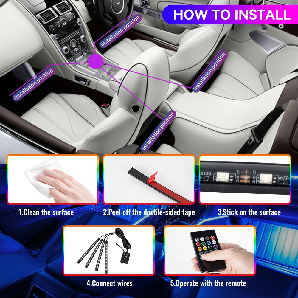 LED Fussraum-Beleuchtung Set – SwissGlanzGarage Ansicht 5
