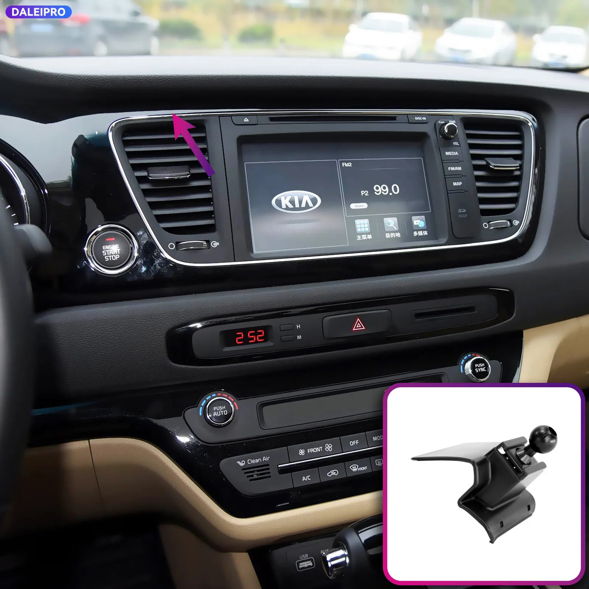 Handyhalterung Kia Sedona Carnival 2015-2020 – SwissGlanzGarage Ansicht 3