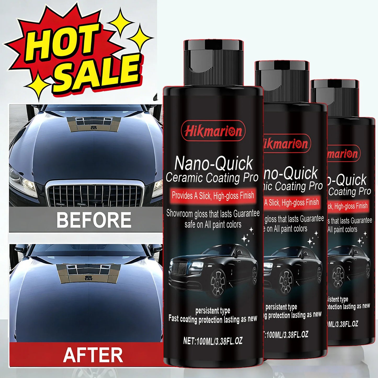Premium Auto Nano-Keramikbeschichtung Flüssig – Kristallglas-ähnliche hydrophobe Lackbeschichtung für langanhaltenden...