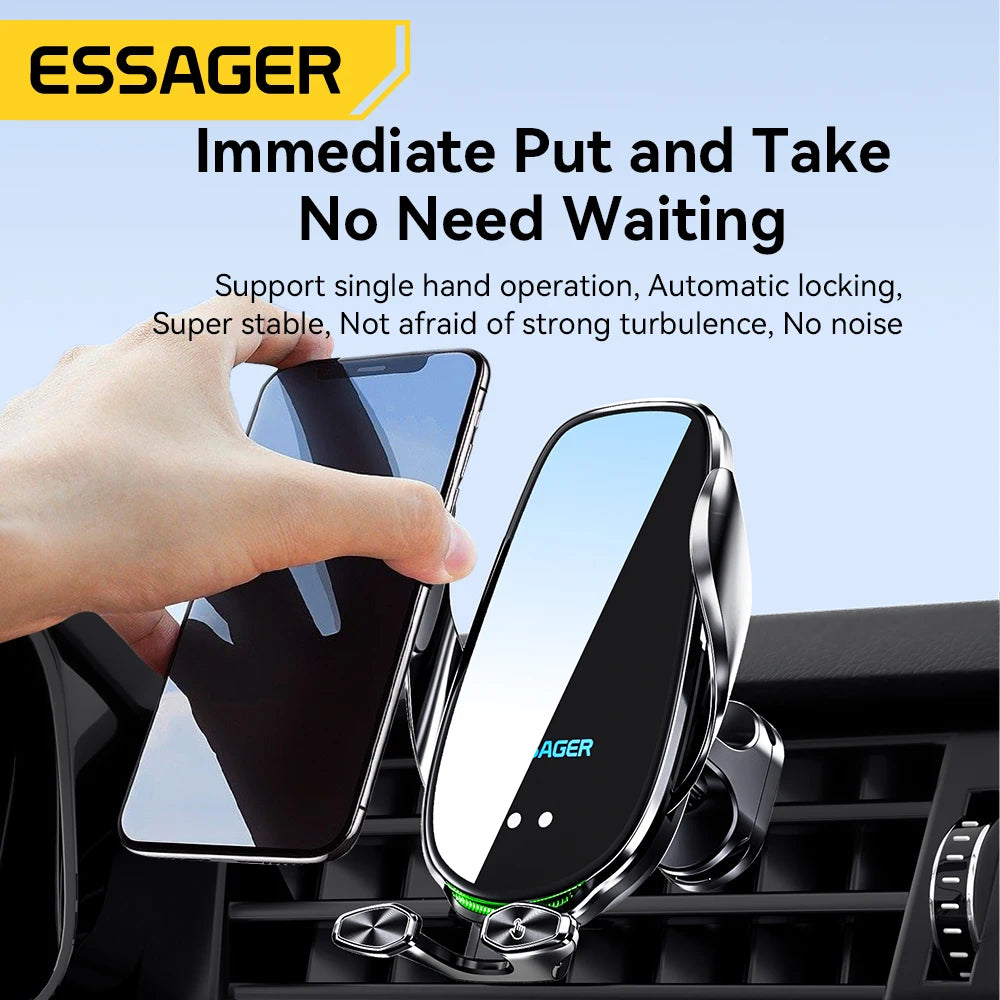 Essager Qi 15W kabelloses Ladegerät Autotelefonhalter im Auto Lüf