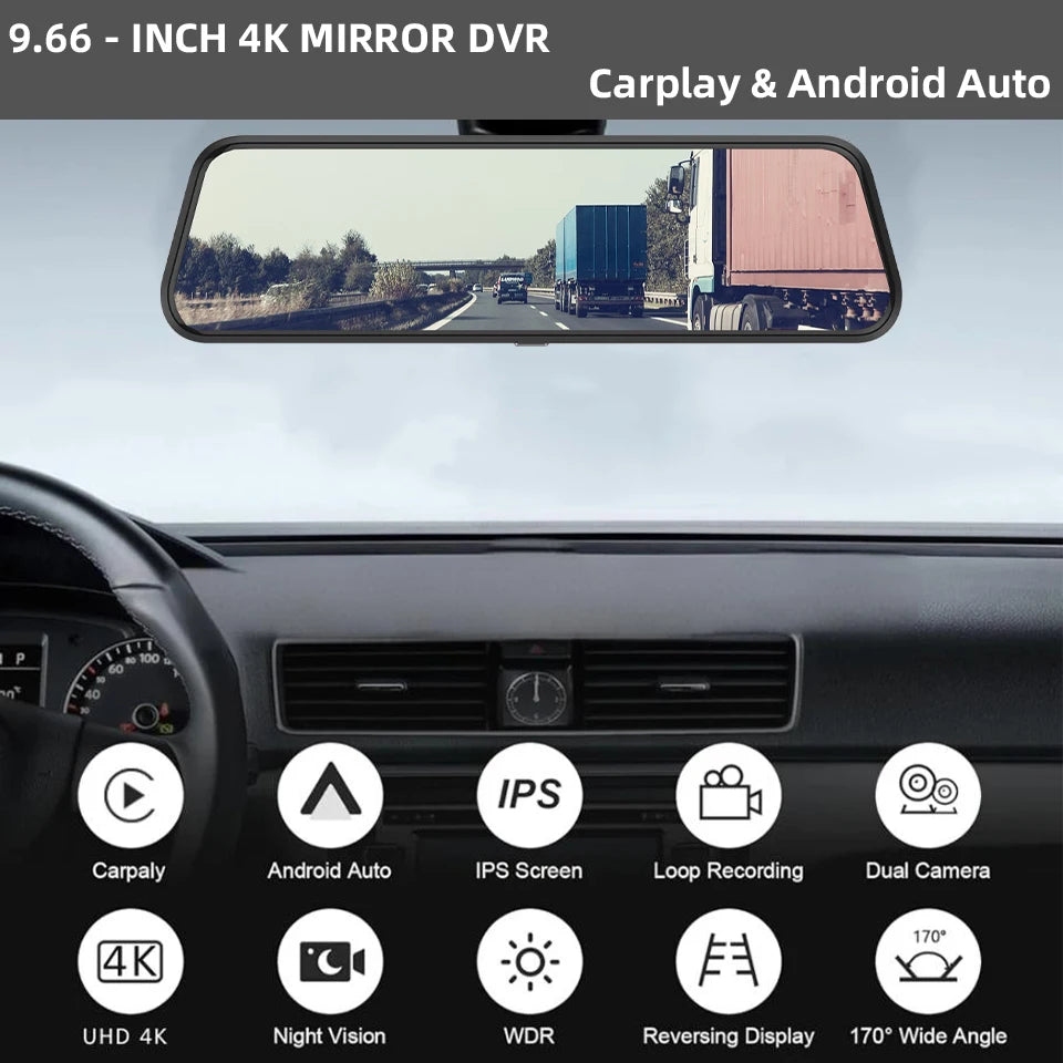 4K HD Auto DVR Touchscreen mit Carplay & Android Auto – SwissGlanzGarage Ansicht 3