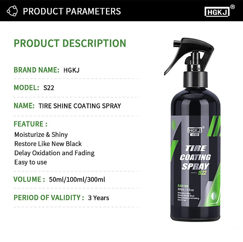Reifen-Glanz-Spray Reifenpflege 50ml 100ml 300ml | SwissGlanzGarage