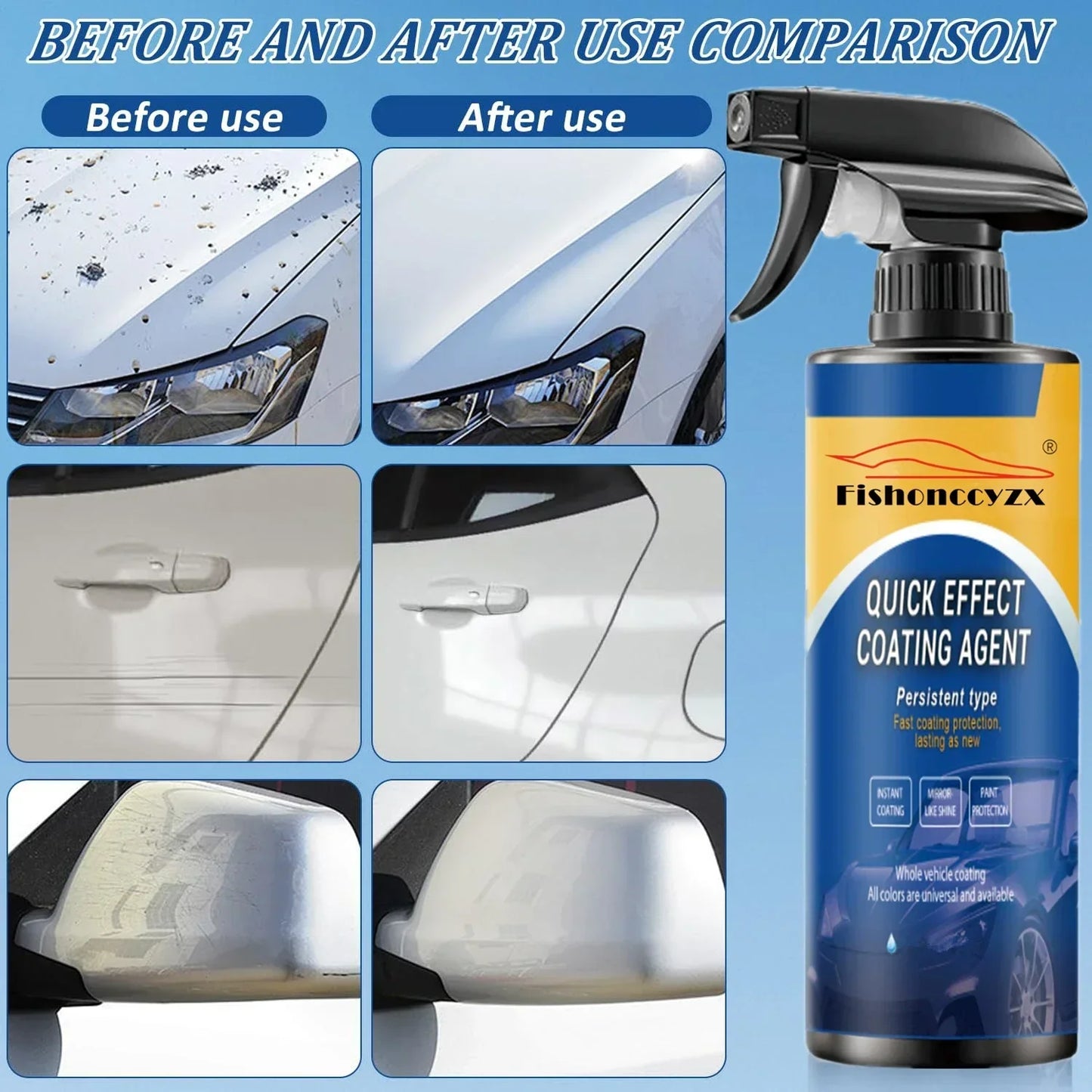 Auto-Beschichtungsspray Schnellwirkendes Beschichtungsmittel Neues Schnell-Beschichtungs-Autowachs Kratzerentferner-S...