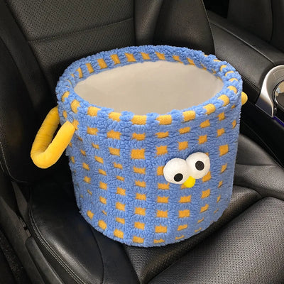Auto Mülleimer Nette Auge Weiche Plüsch Auto Stamm Müll Organizer
