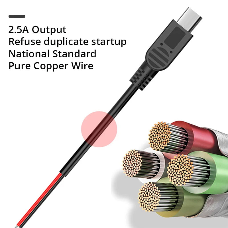 3.5 Meter Mini USB Type-C Auto-Ladegerät Set – SwissGlanzGarage Ansicht 3