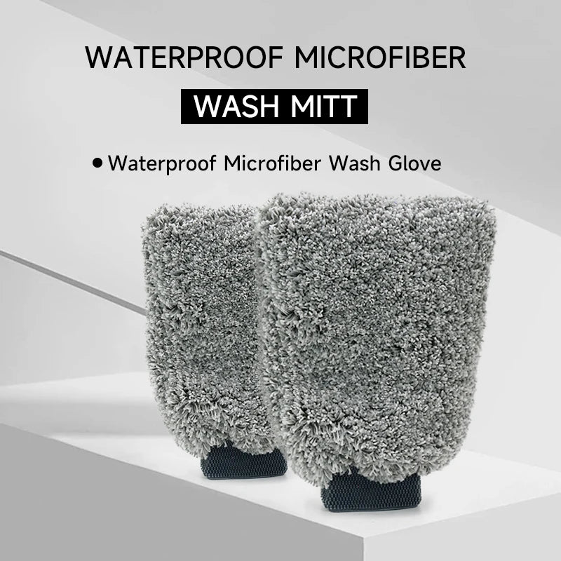 DETAILING Autowaschhandschuh, wasserdichte Waschhandschuhe, Mikrofaser-Reinigungshandschuh, ultraweicher, verdickende...